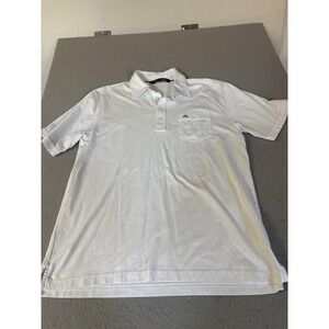 TravisMathew Polo Shirt Mens Large White Pima Cotton Golf Performance Casual‎